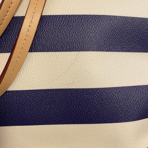 Kate Spade Tote Margareta Sawyer Street Blue and Ivory Stripe - Picture 4 of 9